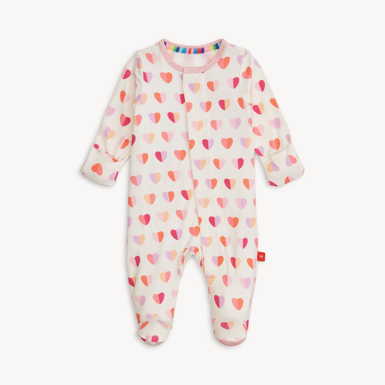 magnetic footie with pink hearts print