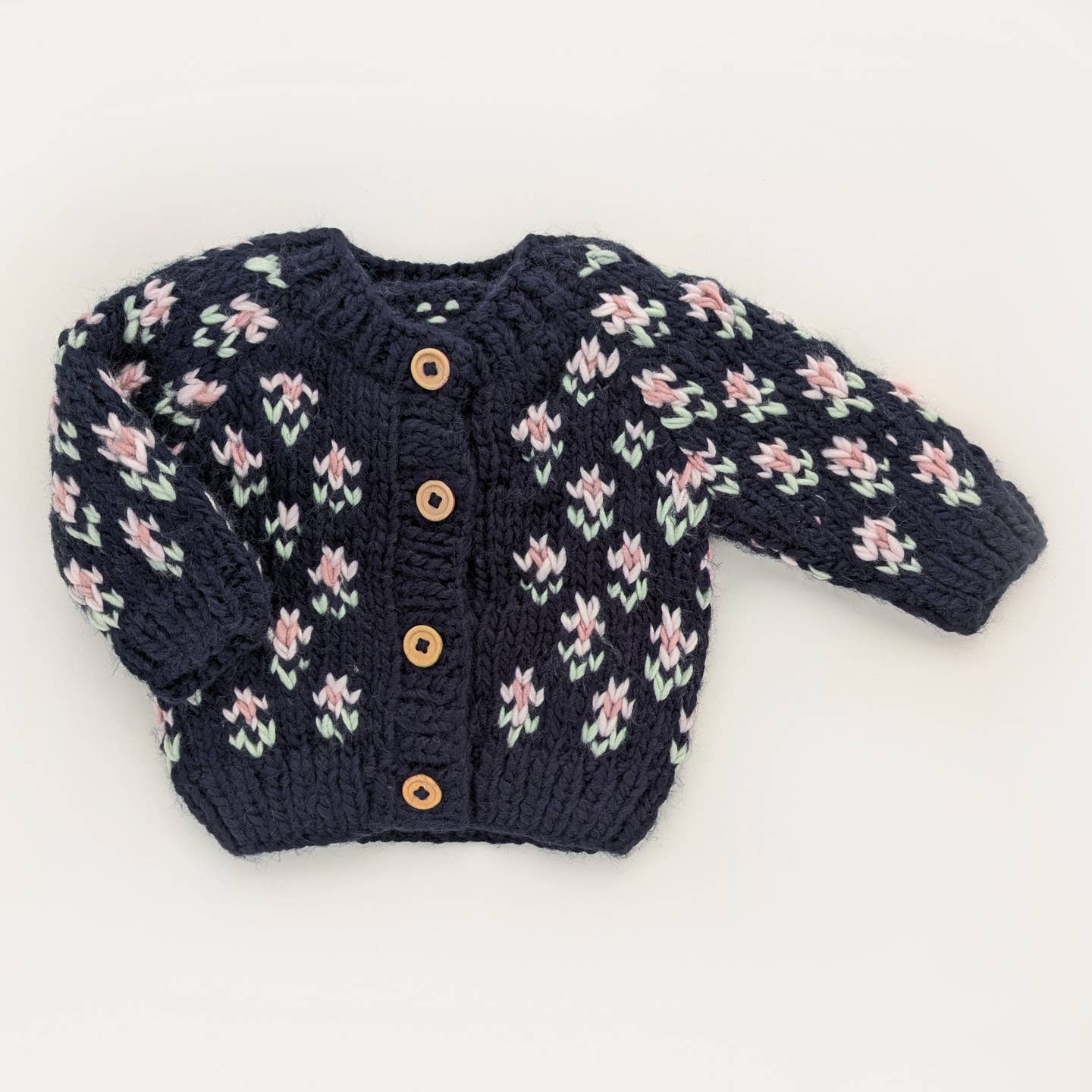 navy floral cardigan