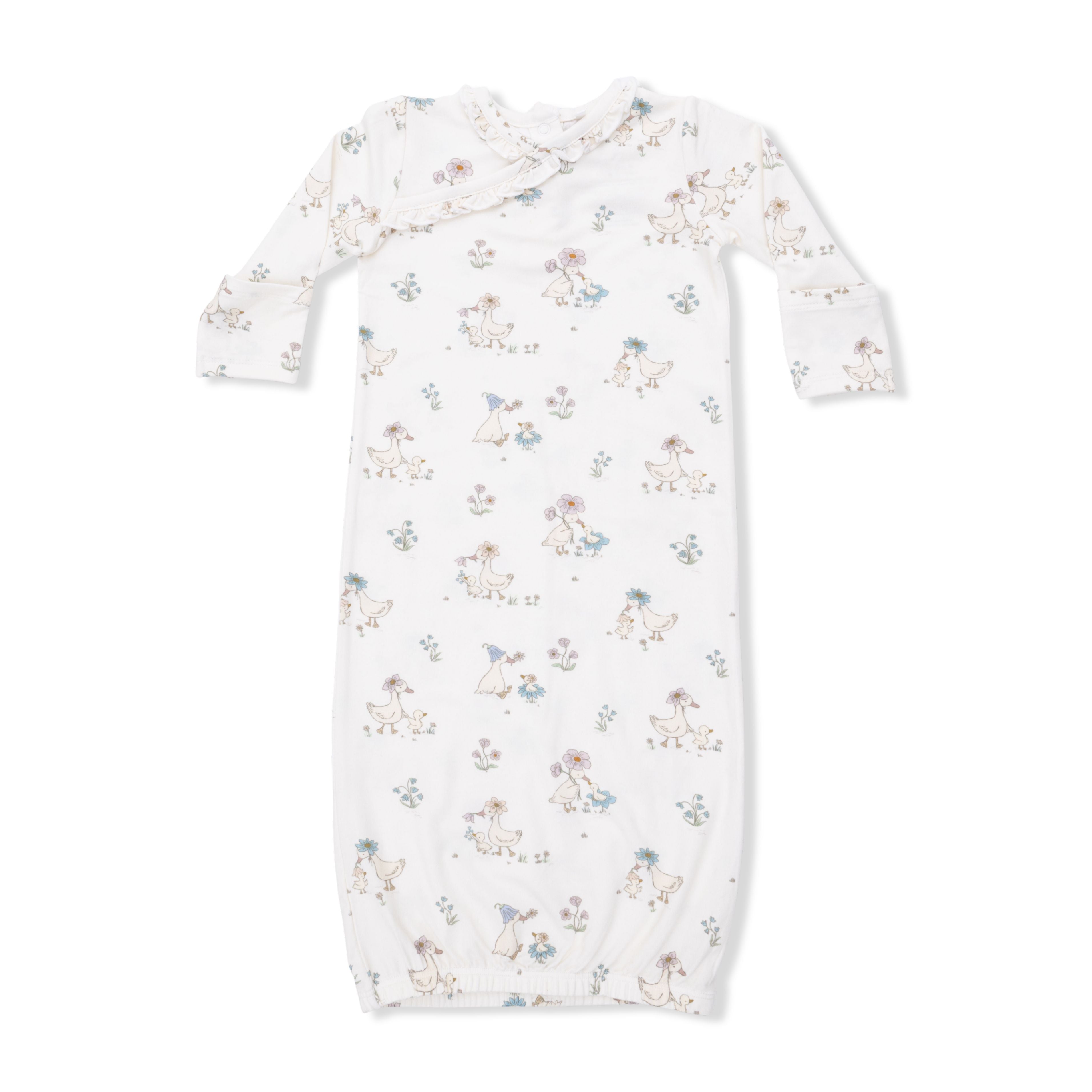 newborn gown with duck print
