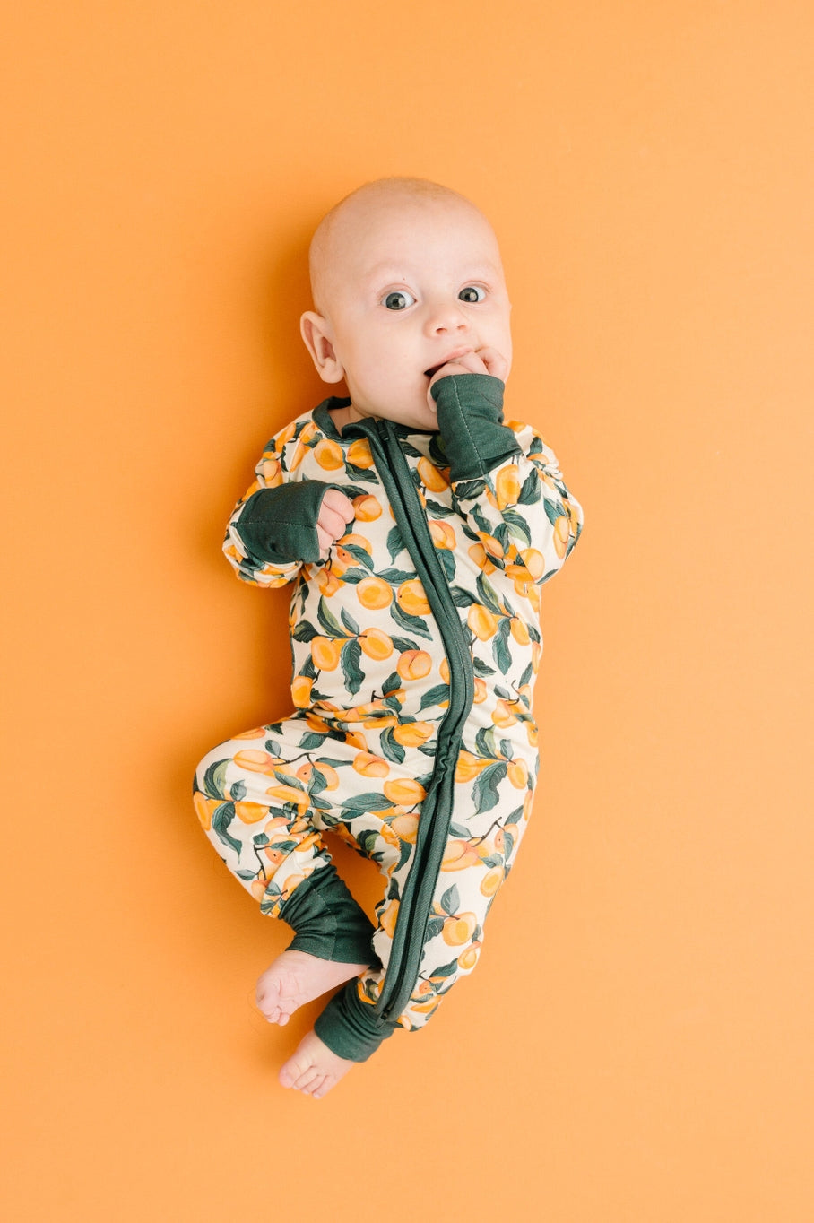 peaches bamboo baby sleeper