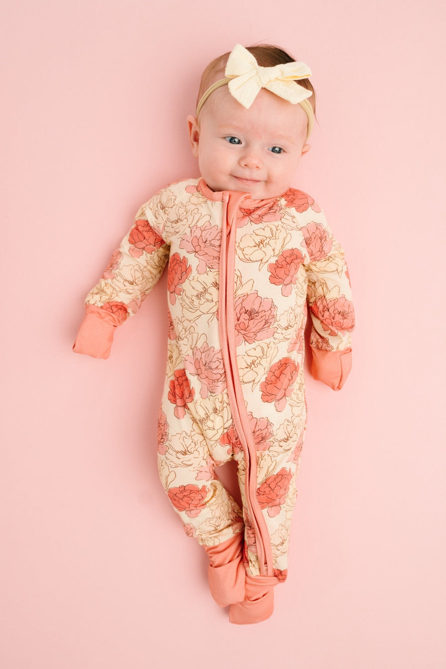 peony bamboo convertible footie