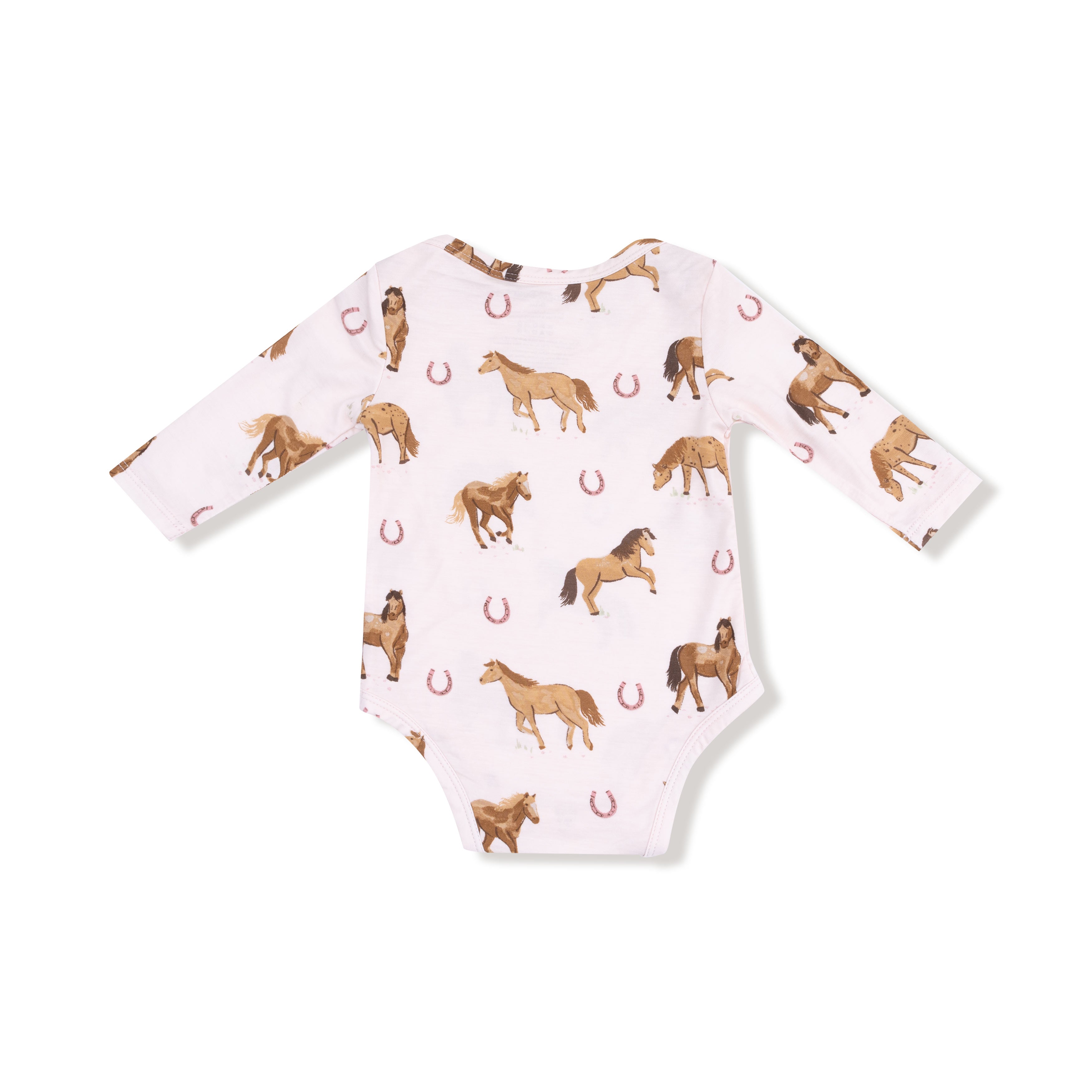 pink horses long sleeve bodysuit 2
