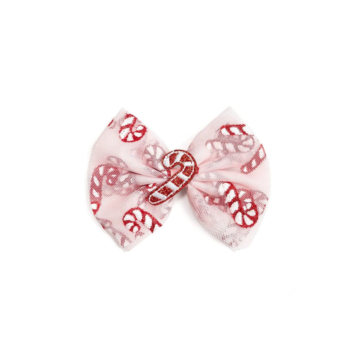 pink tulle candy cane hair clip