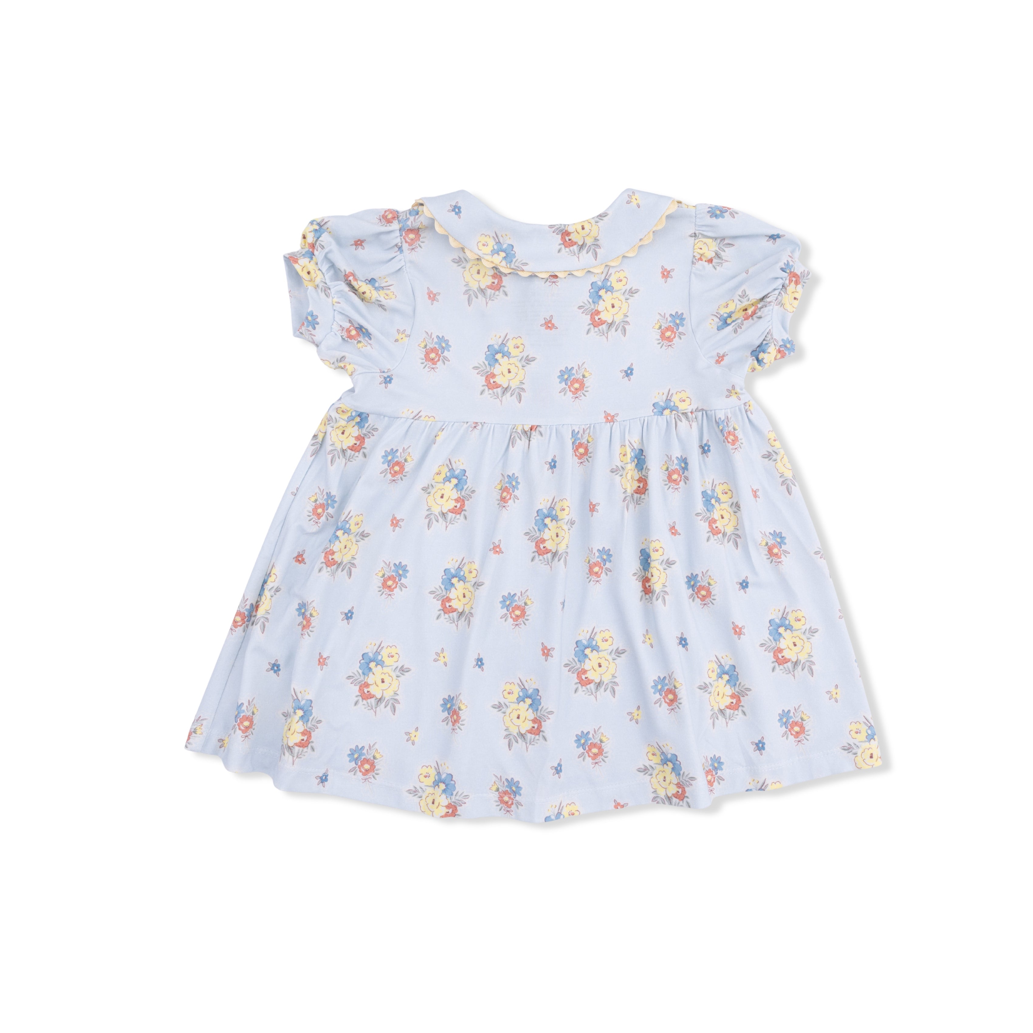 puff sleeve floral baby girl dress