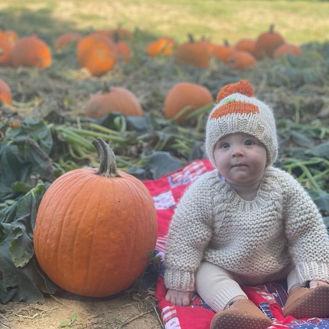 pumpkin pom pom beanie baby