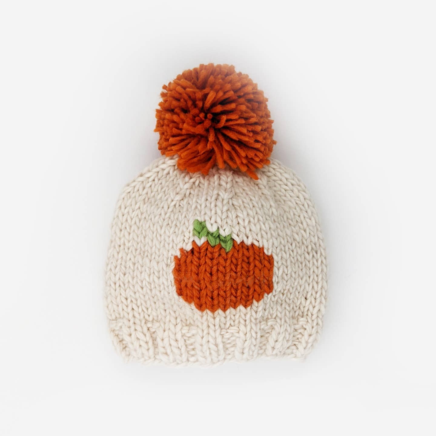 pumpkin pom pom beanie