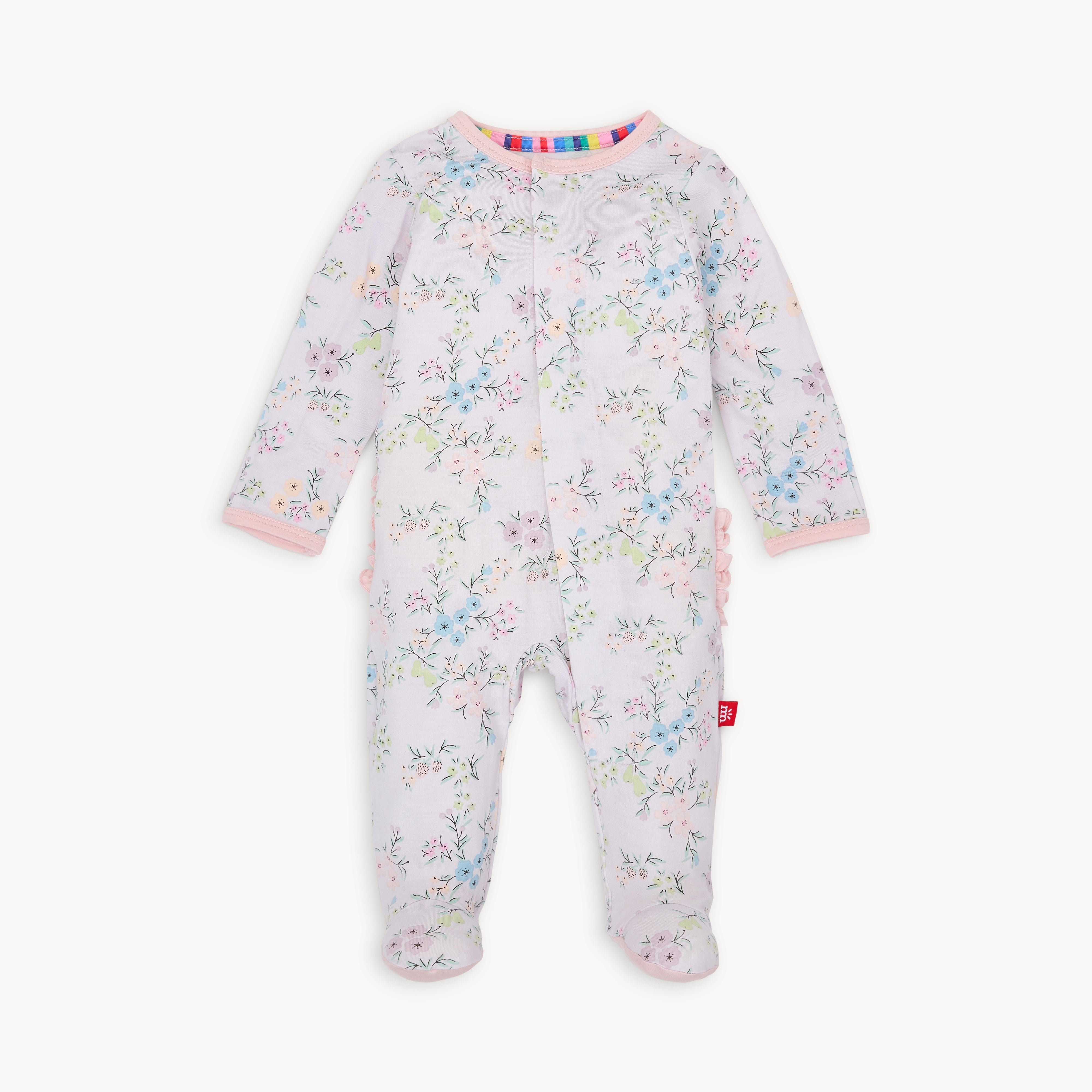 purple floral magnetic footie