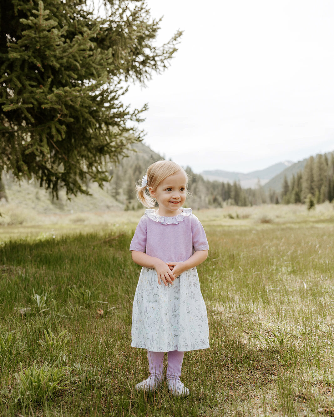 purple spring dress for baby girls