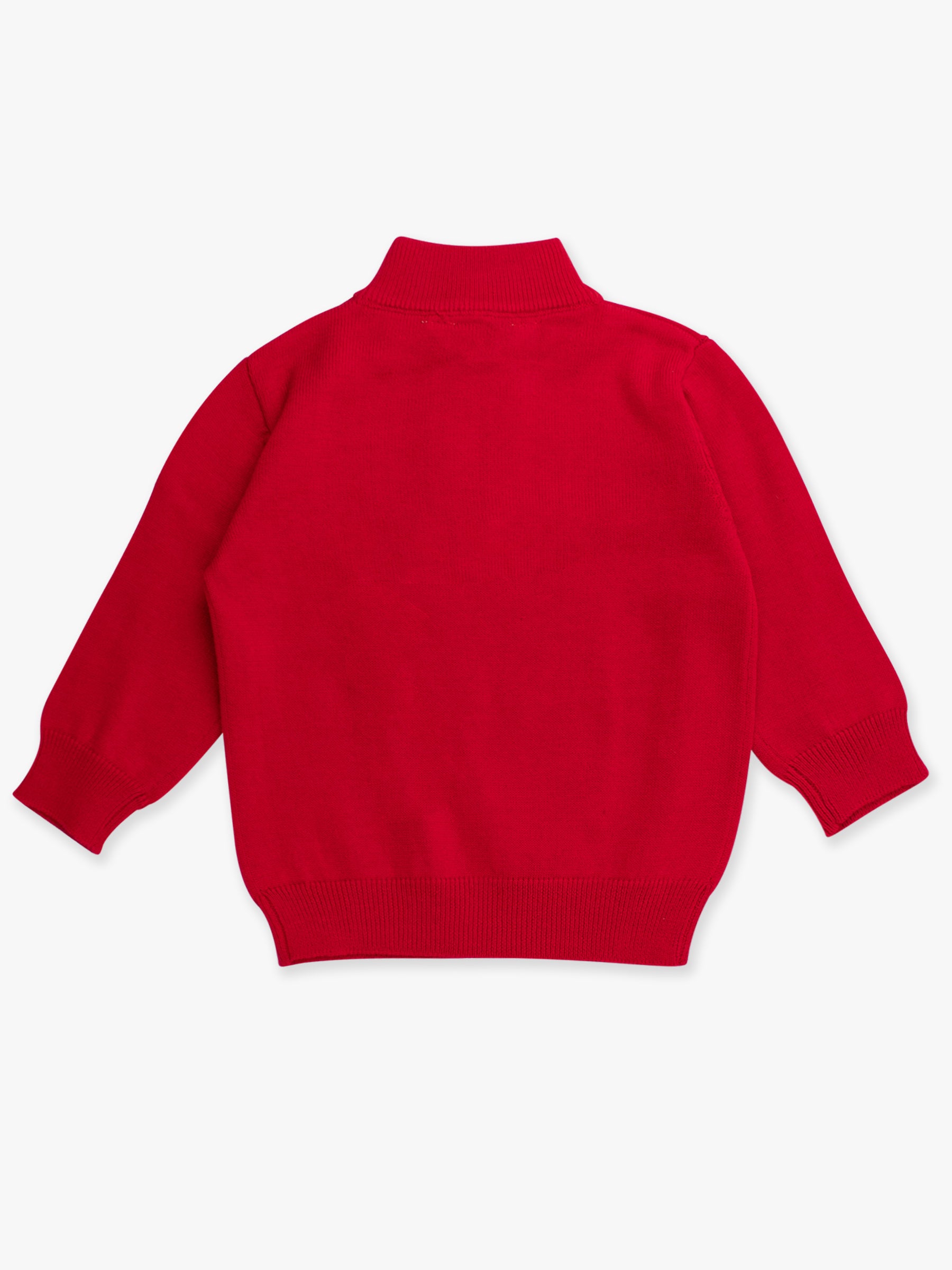red quarter zip sweater 2