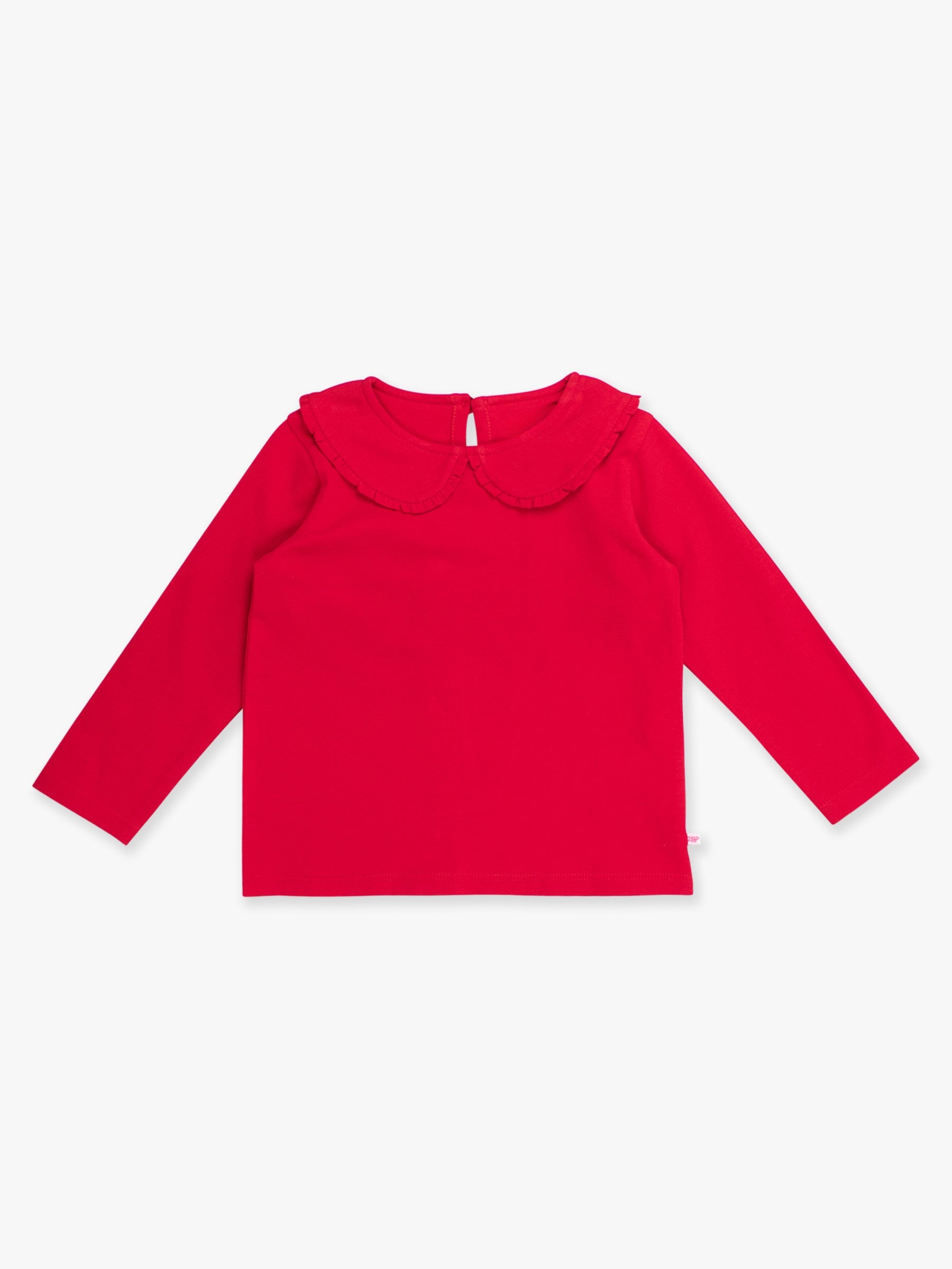red peter pan collar long sleeve