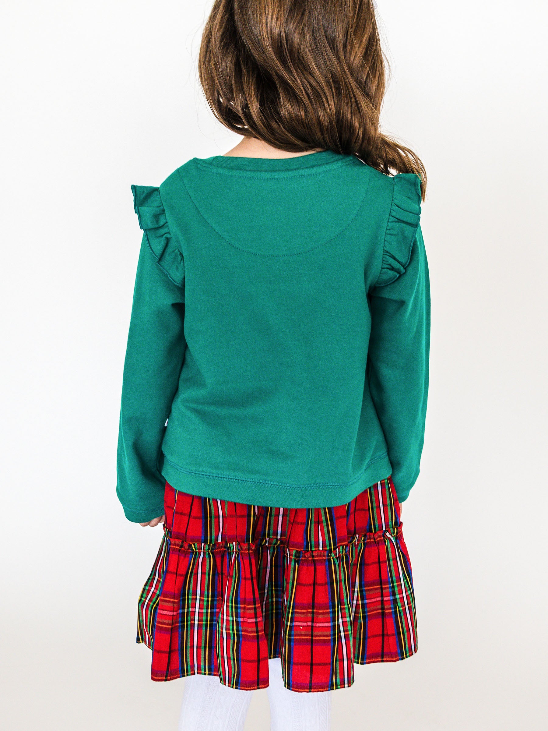 red plaid skirt with tiers toddler girl