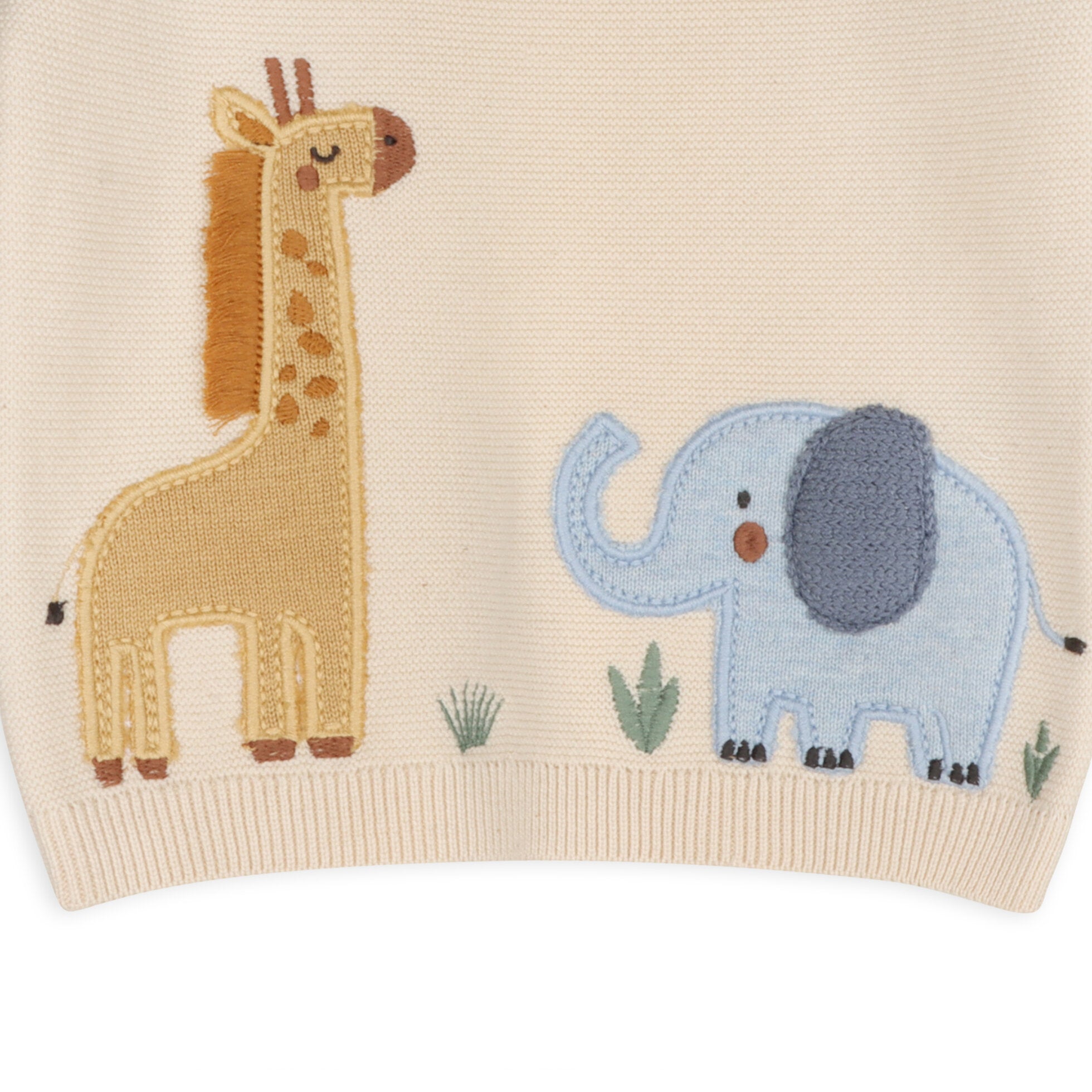 safari animals organic cotton baby sweater