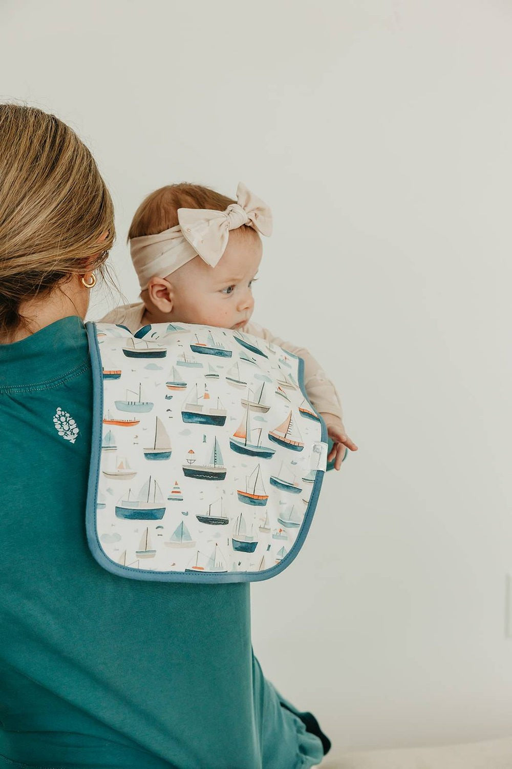 sailboat print oversized burp cloth