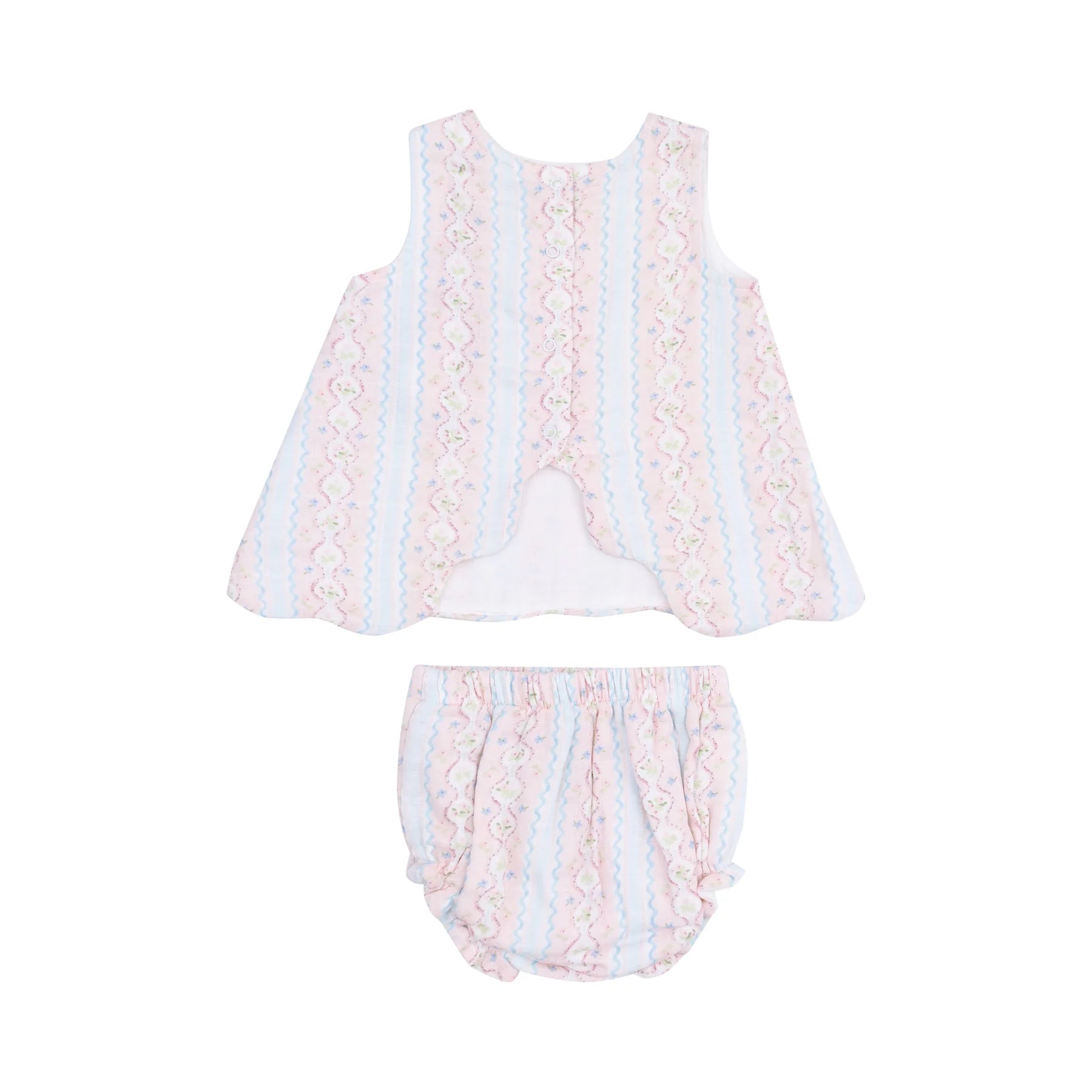 scallop detail baby girl two piece set