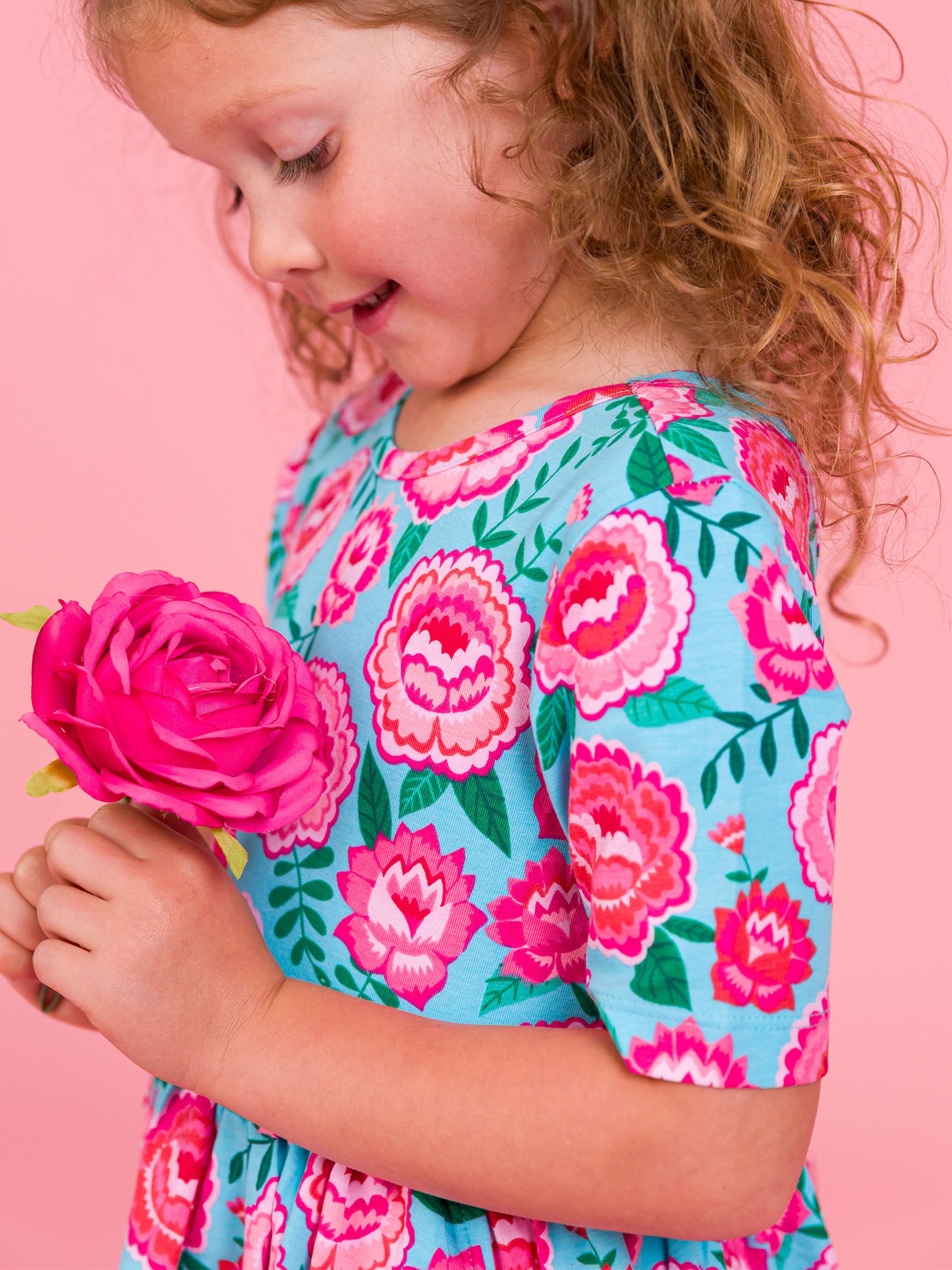 short sleeve twirl dress for girls