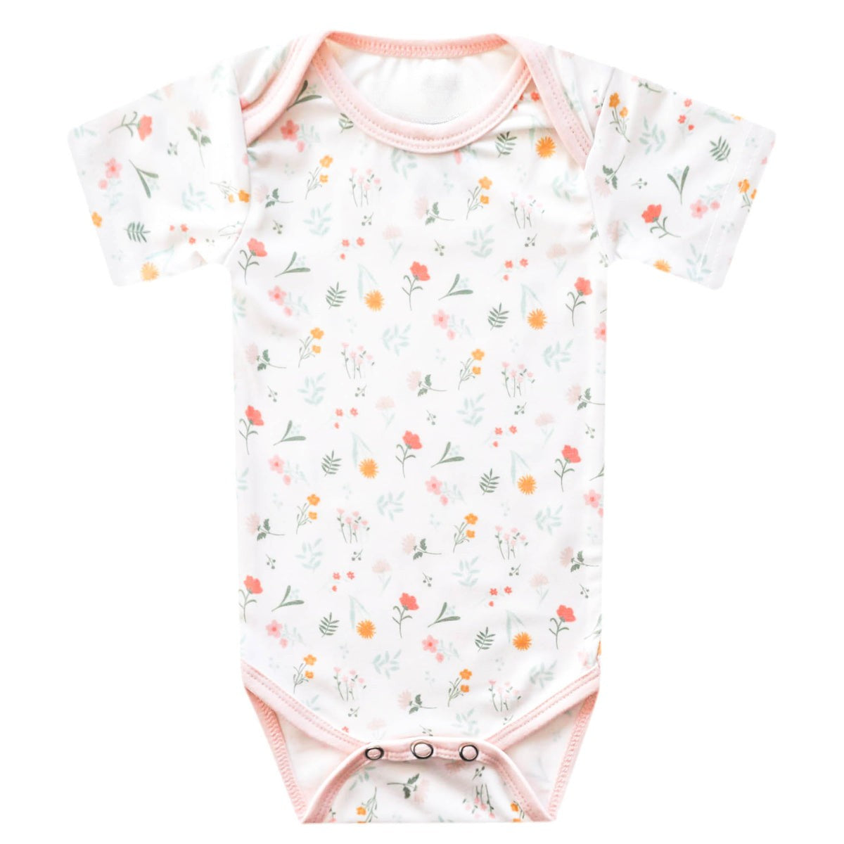 soft pink floral baby onesie