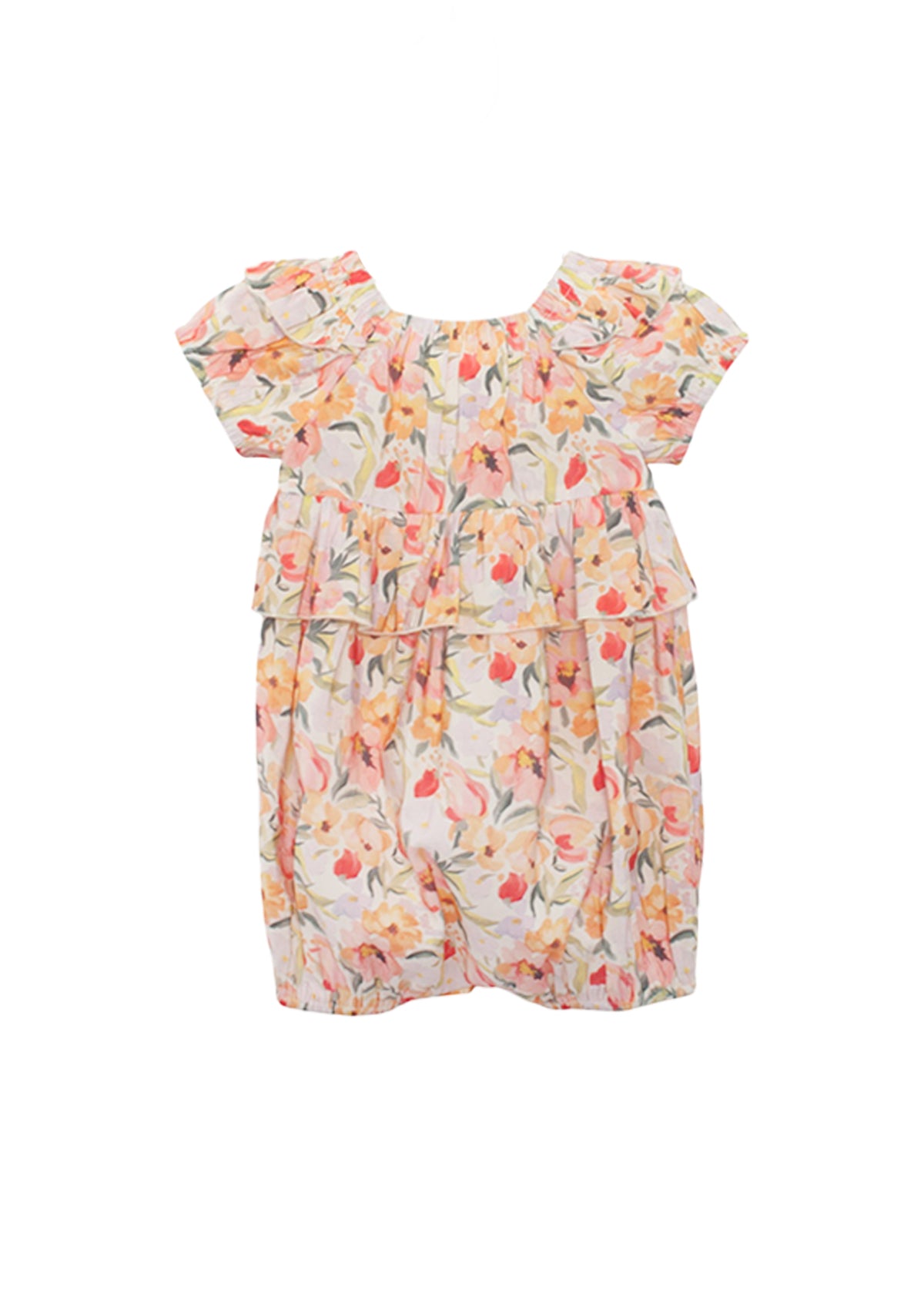 spring floral baby ruffled romper