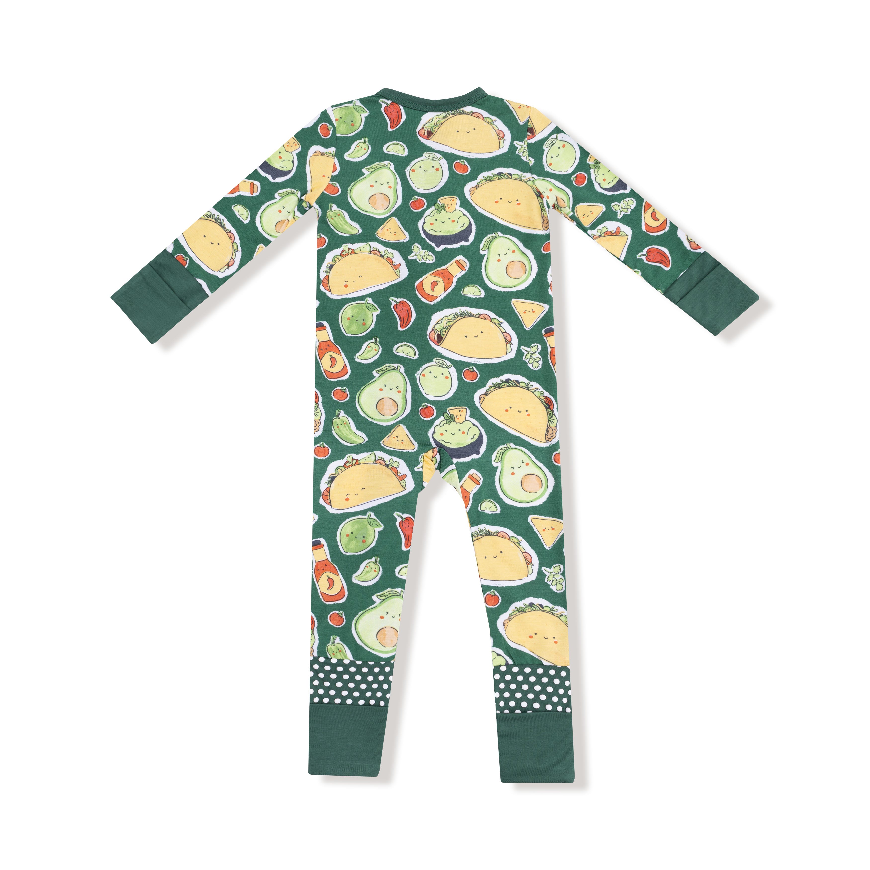taco print convertible baby footed pajama