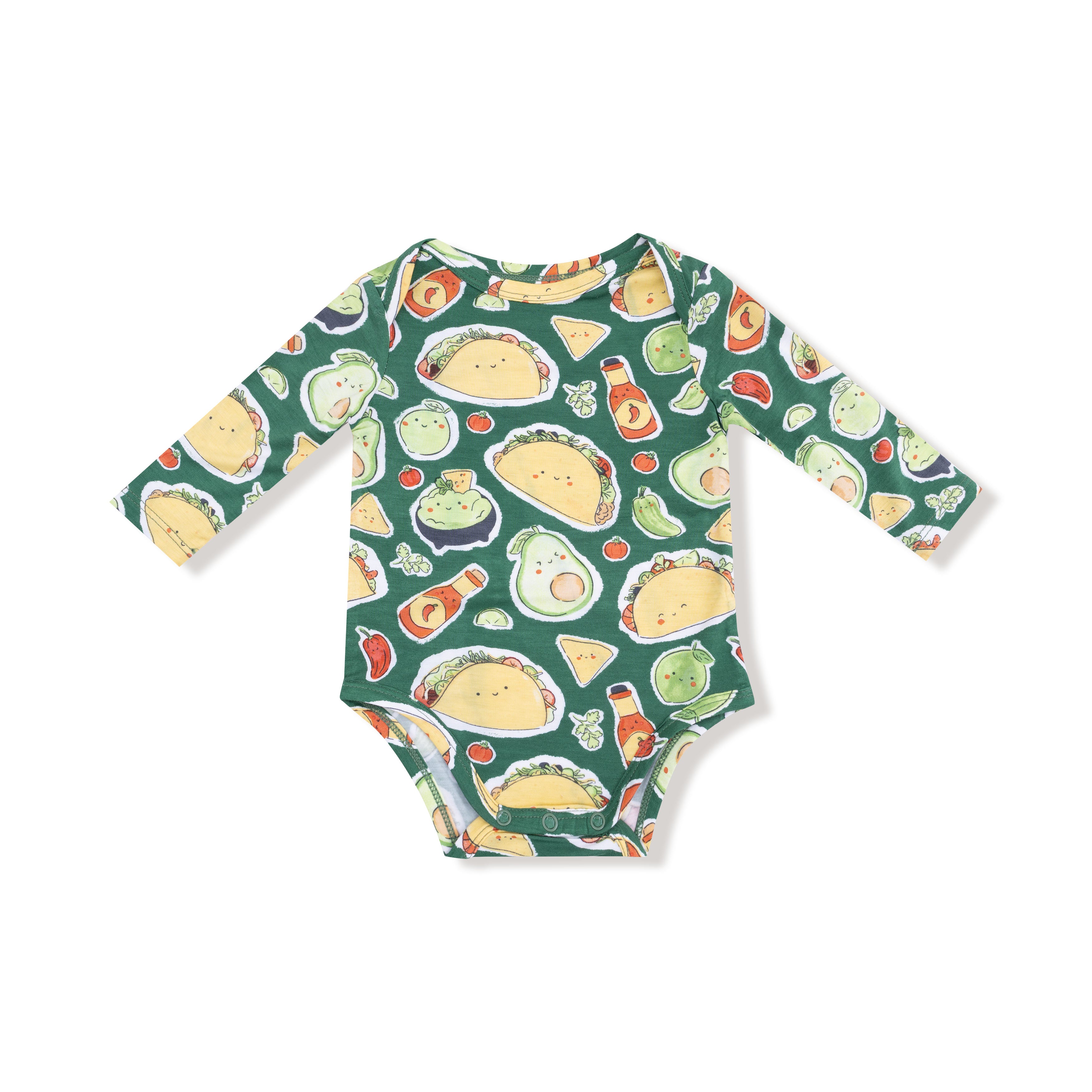 tacos baby long sleeve onesie