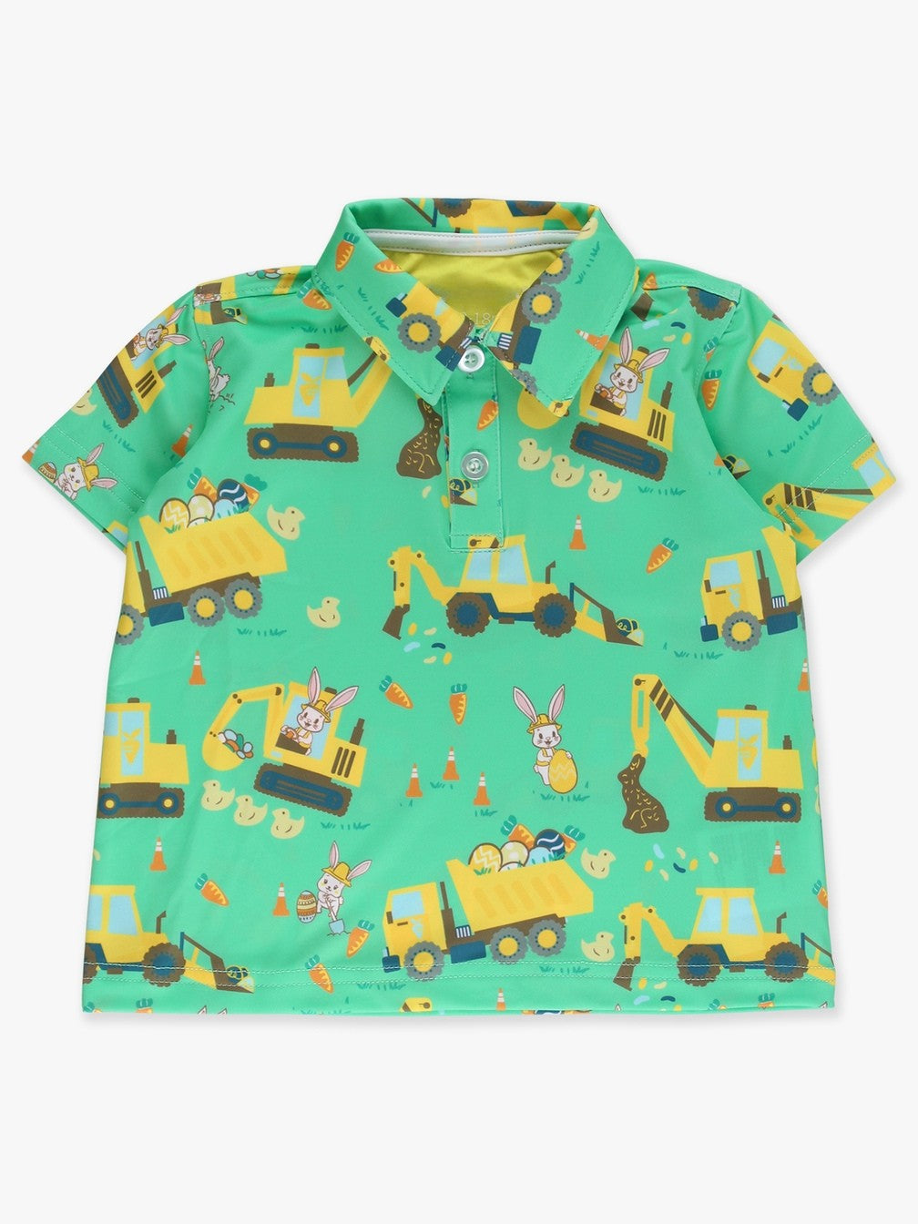 toddler boy easter bunny construction polo