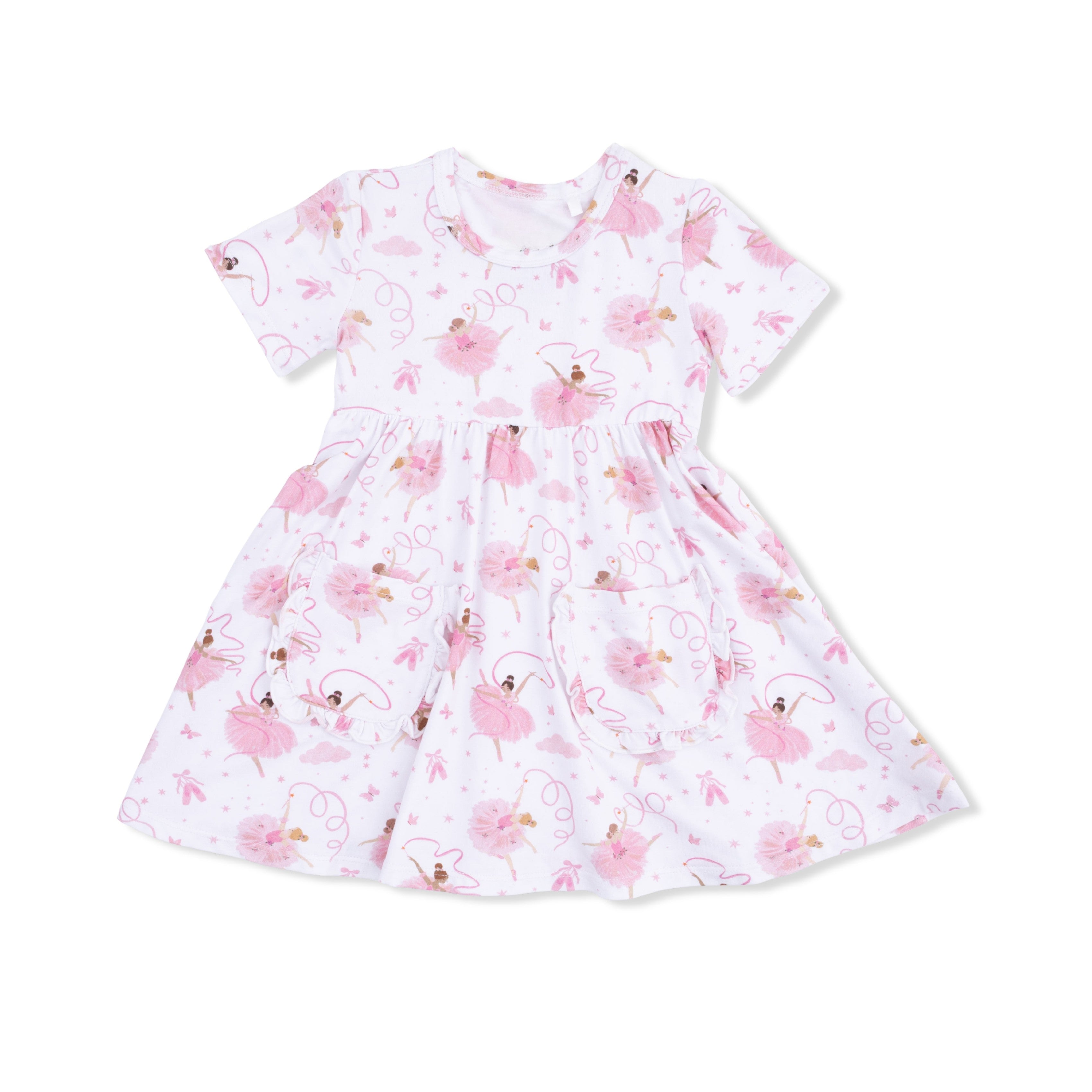 toddler girl twirl dress with ballerina print