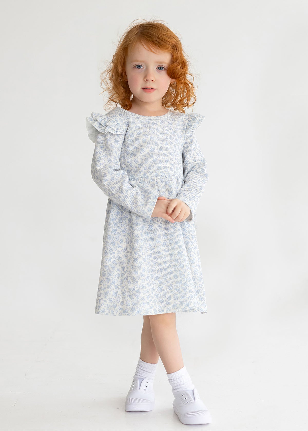 Toddler Soft Blue Floral Dress