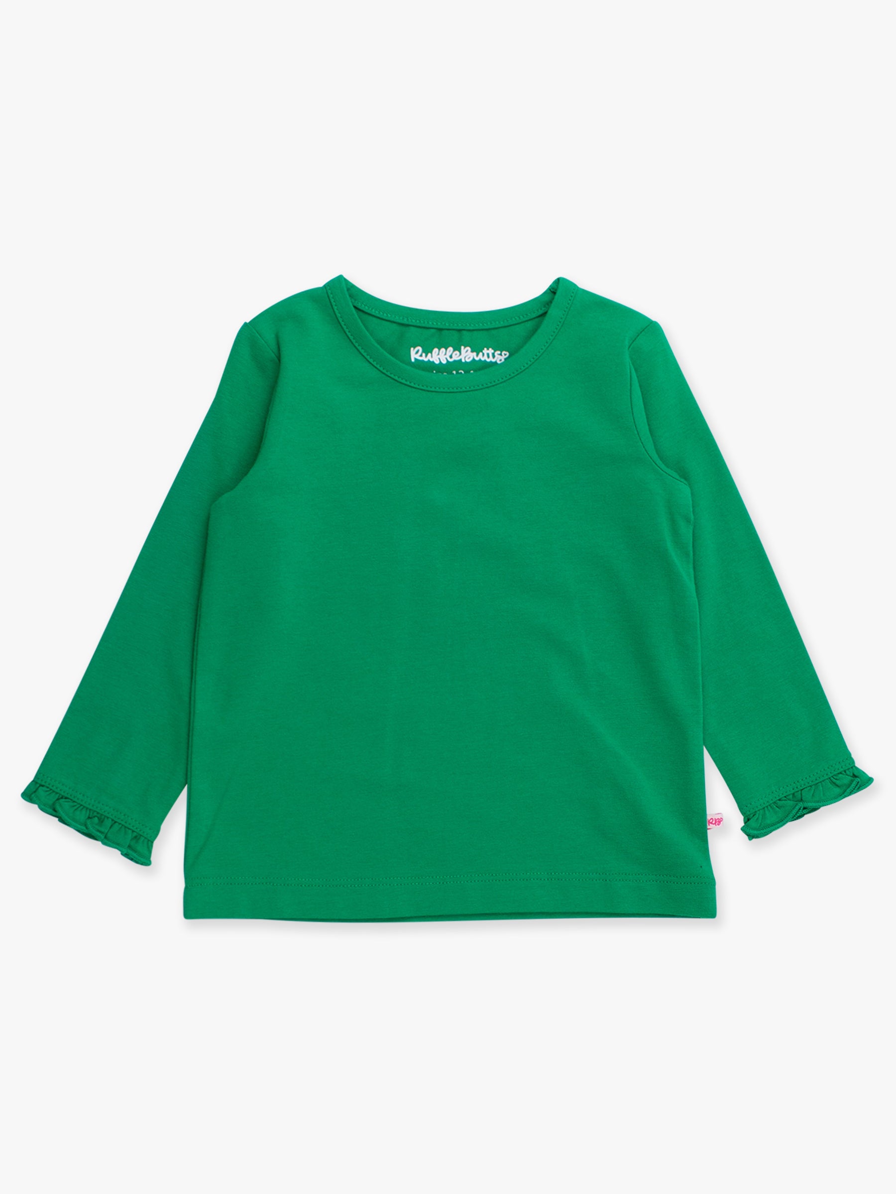 Green Long Sleeve Ruffle Top