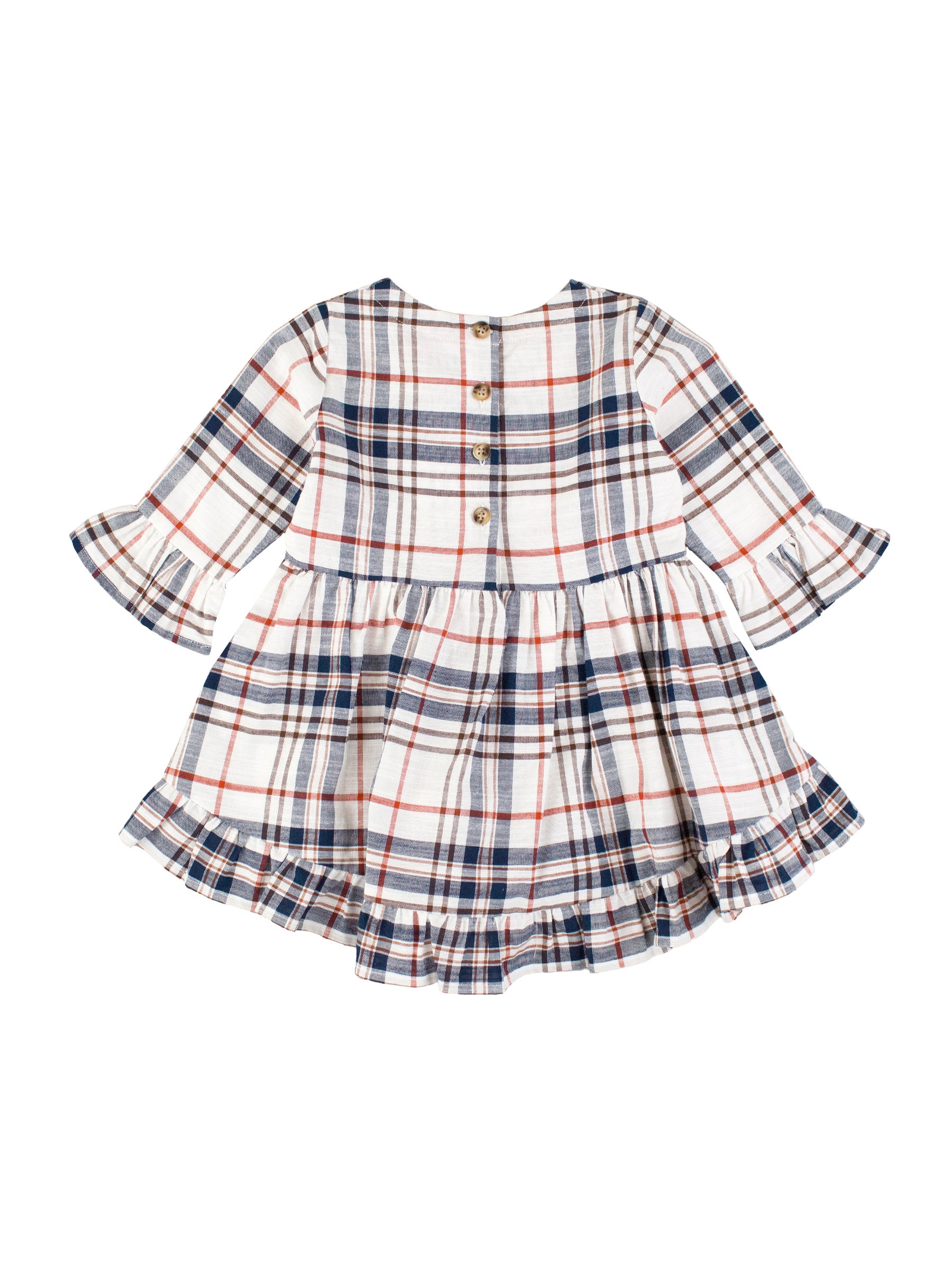 Plaid High Low Ruffle Tunic