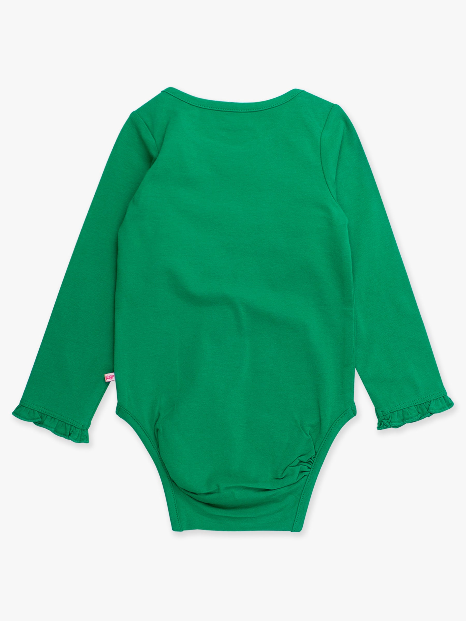 Green Long Ruffle Sleeve Onesie