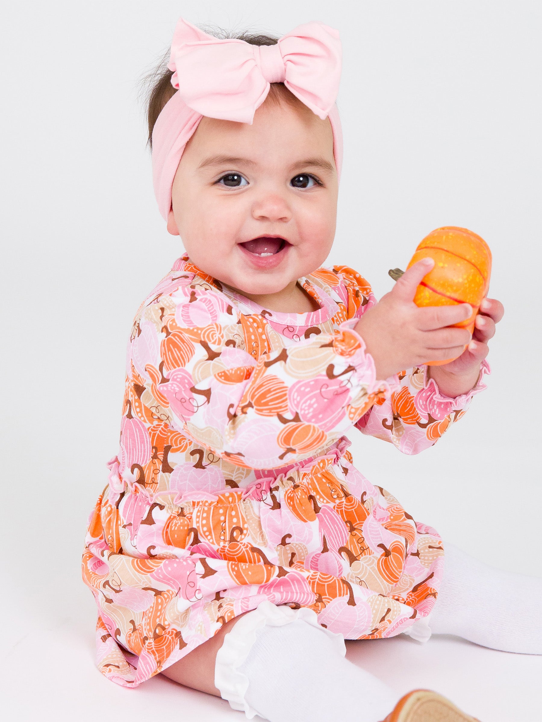 Pumpkin Patch Long Sleeve Skirted Romper