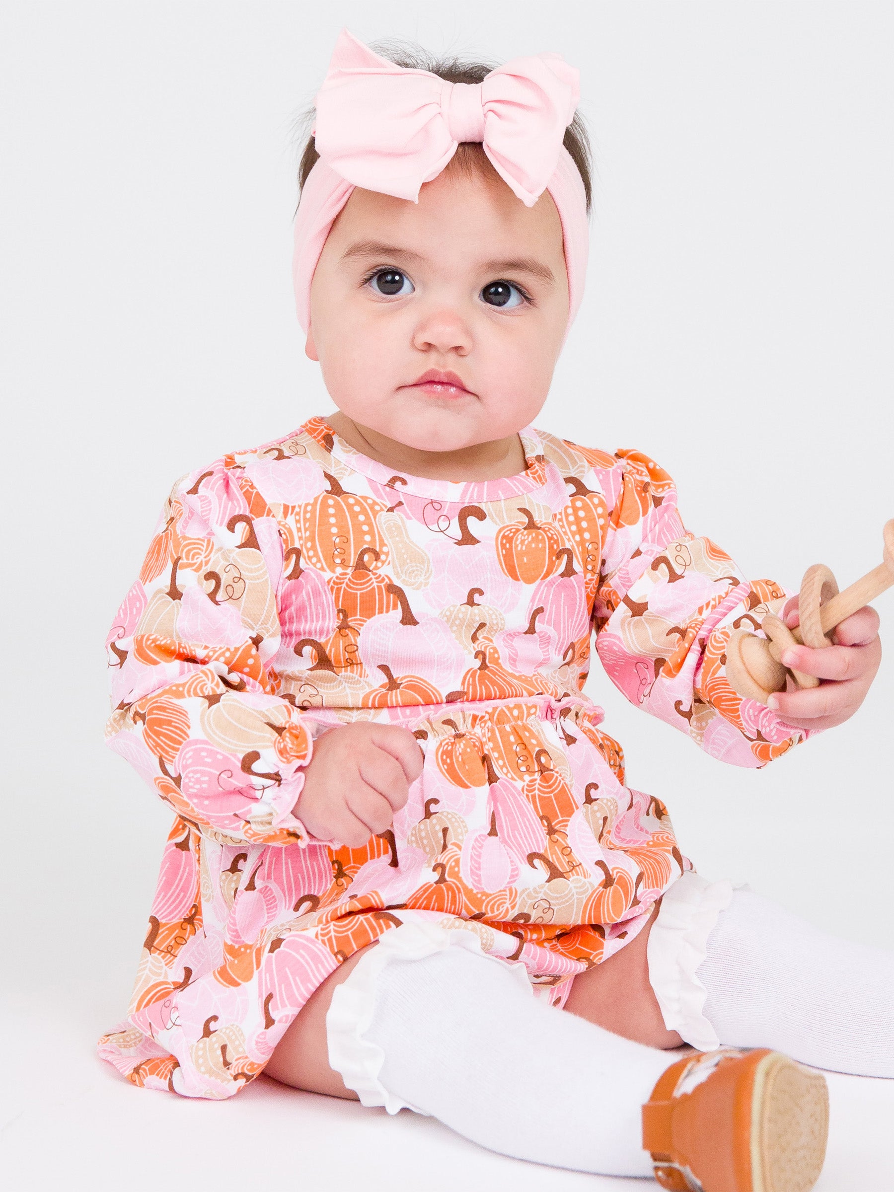 Pumpkin Patch Long Sleeve Skirted Romper