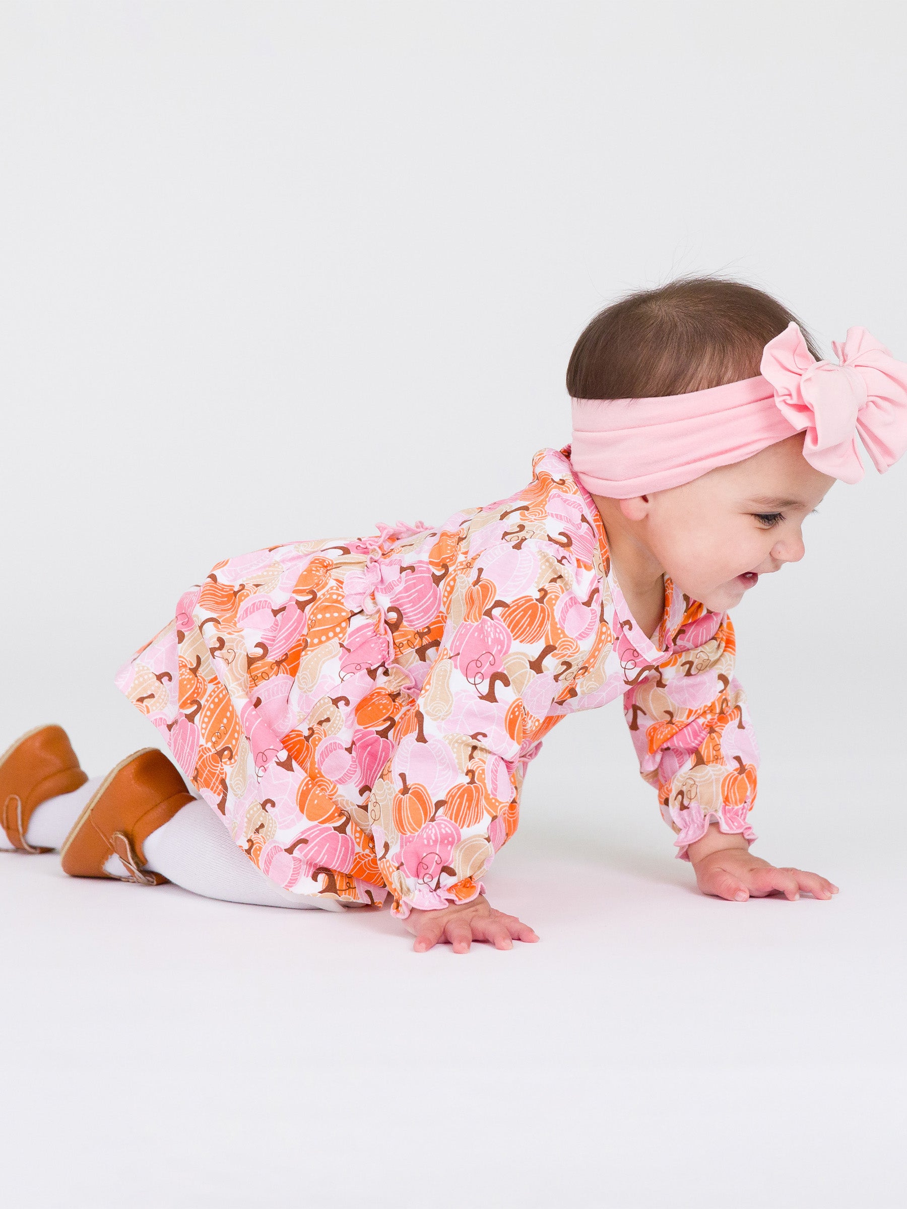 Pumpkin Patch Long Sleeve Skirted Romper