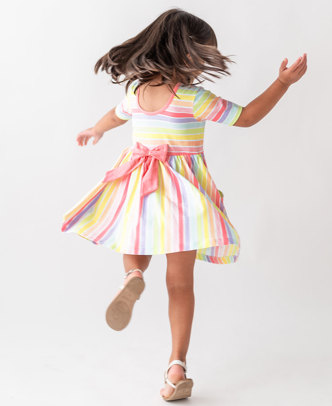 Rainbow Stripe Twirl Dress