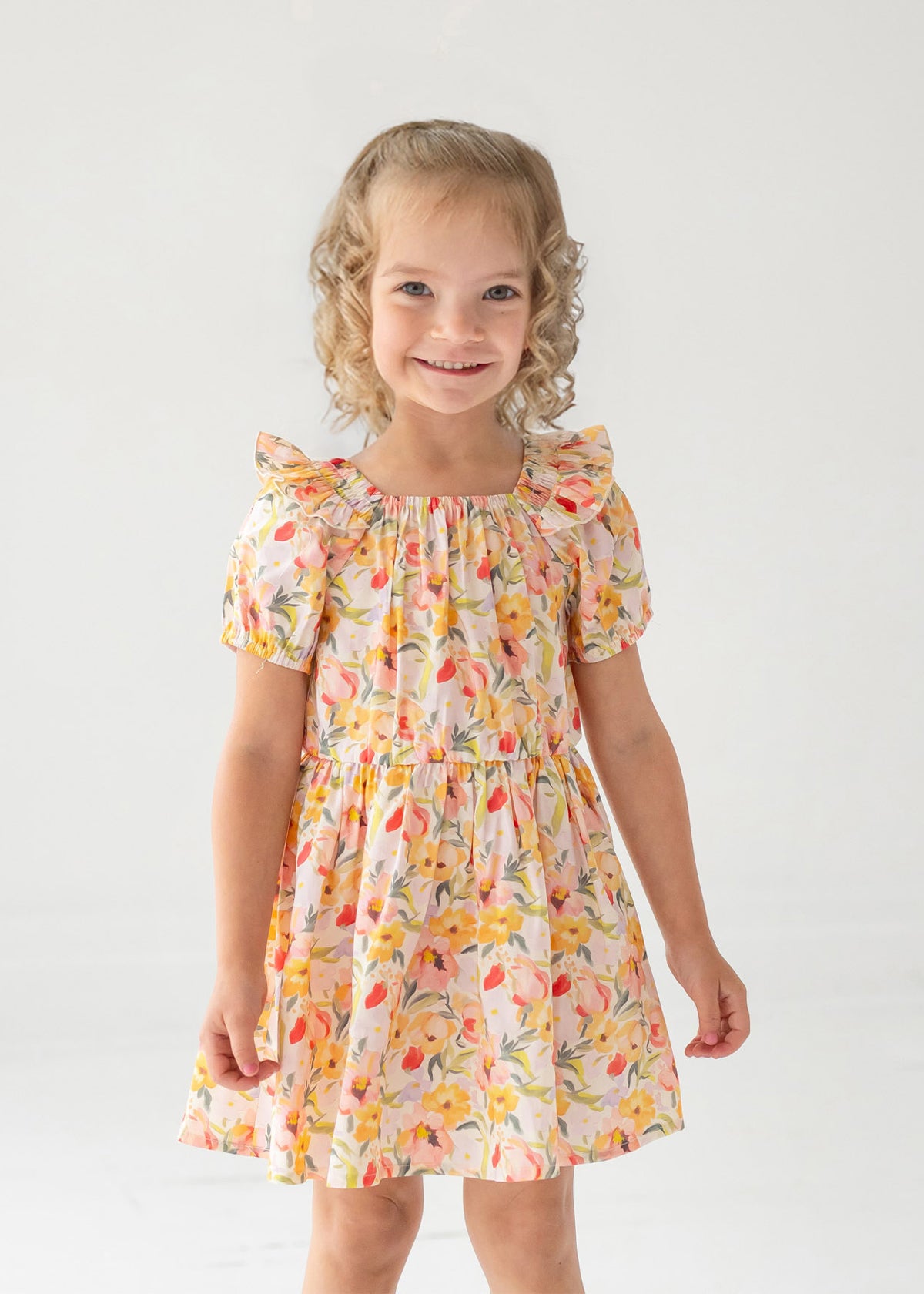 warm floral toddler dress
